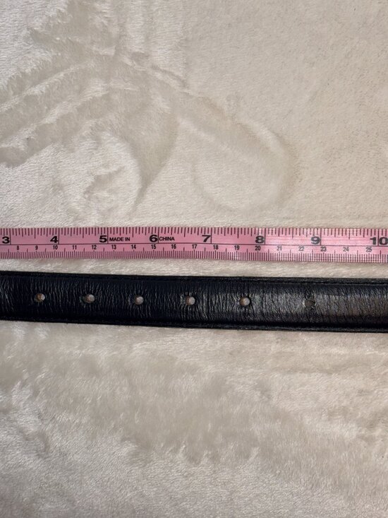 Vintage Clara Studio Asymmetry Made in USA Navy Leather Silver Buckle Belt Large main image 8